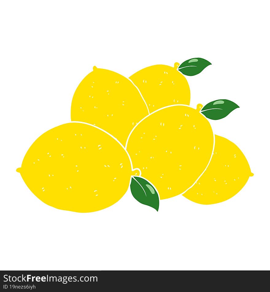 flat color illustration of a cartoon lemons