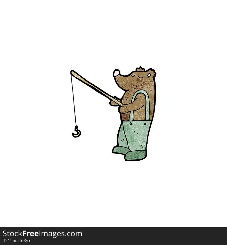 Cartoon Bear With Fishing Rod