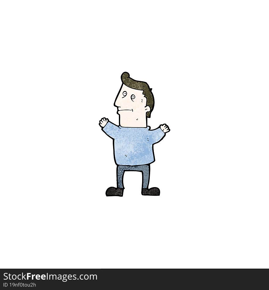 cartoon man shrugging