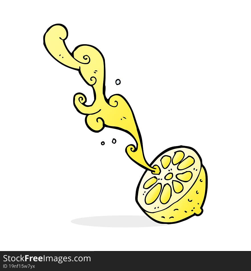 cartoon squirting lemon