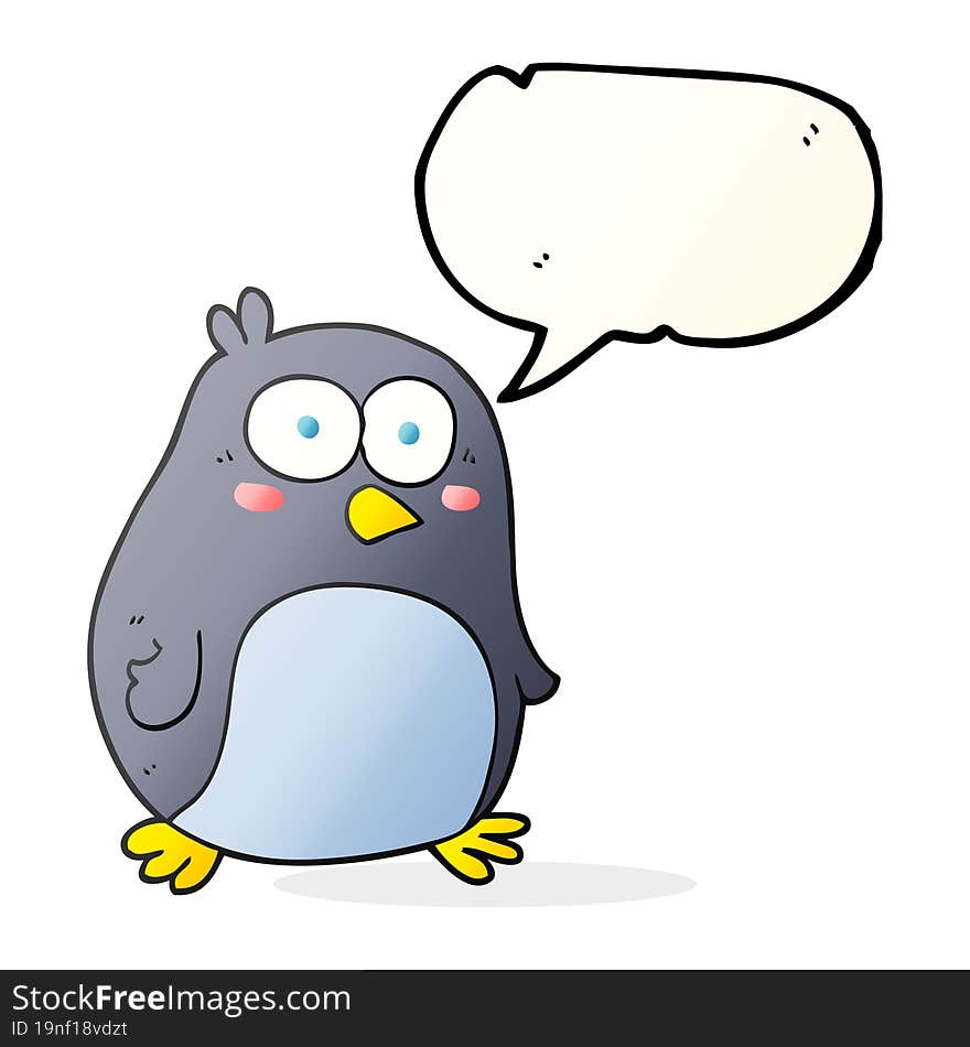 speech bubble cartoon penguin