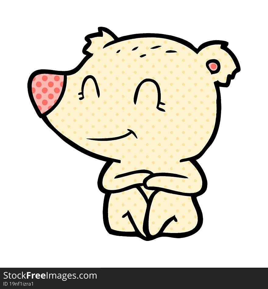 smiling polar bear cartoon. smiling polar bear cartoon