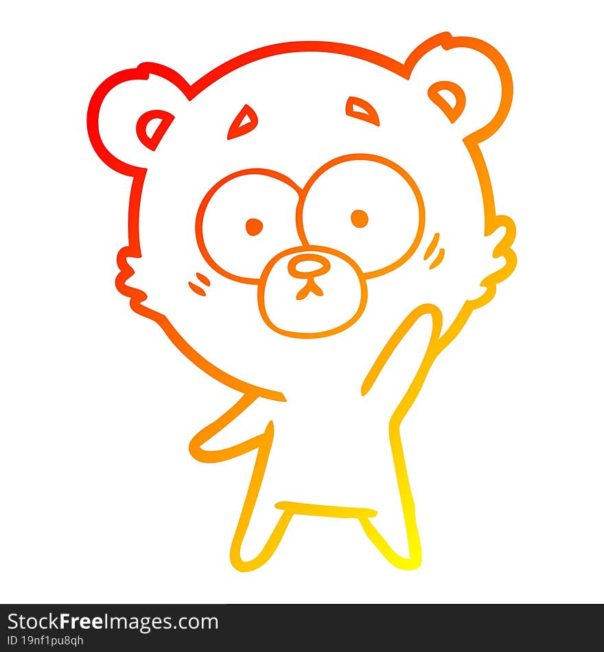 warm gradient line drawing surprised polar bear cartoon