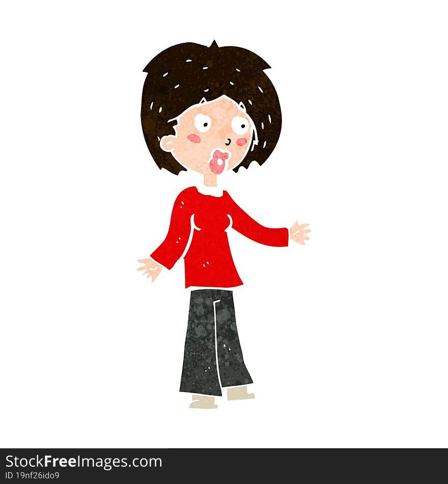 cartoon surprised woman