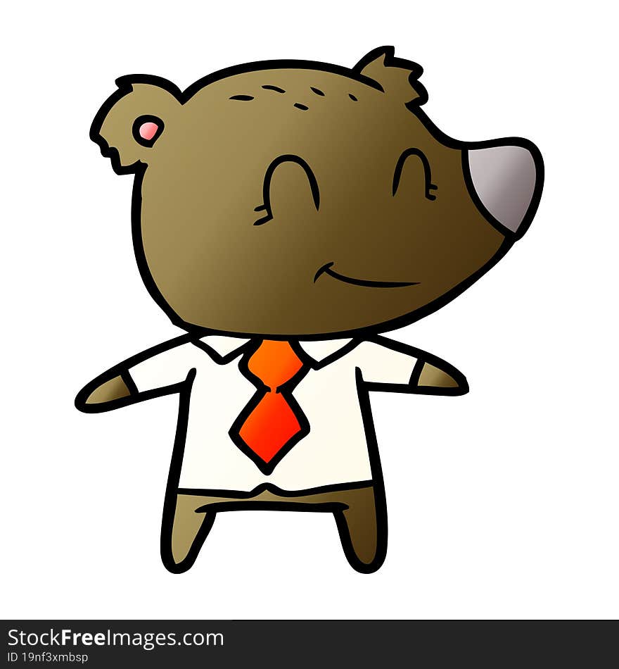 cartoon bear in shirt and tie. cartoon bear in shirt and tie