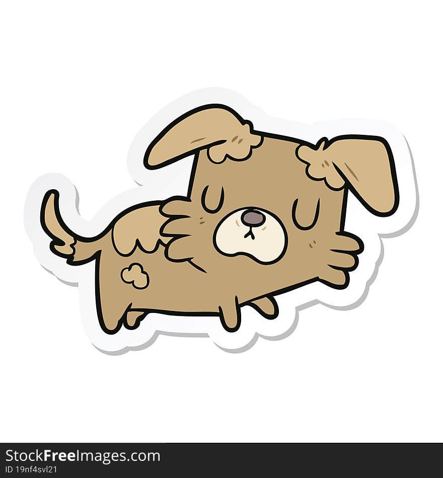 Sticker Of A Cartoon Dog