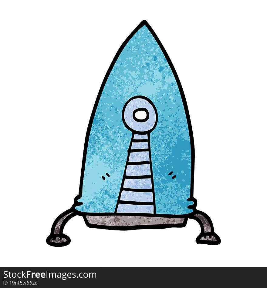 cartoon doodle space rocket