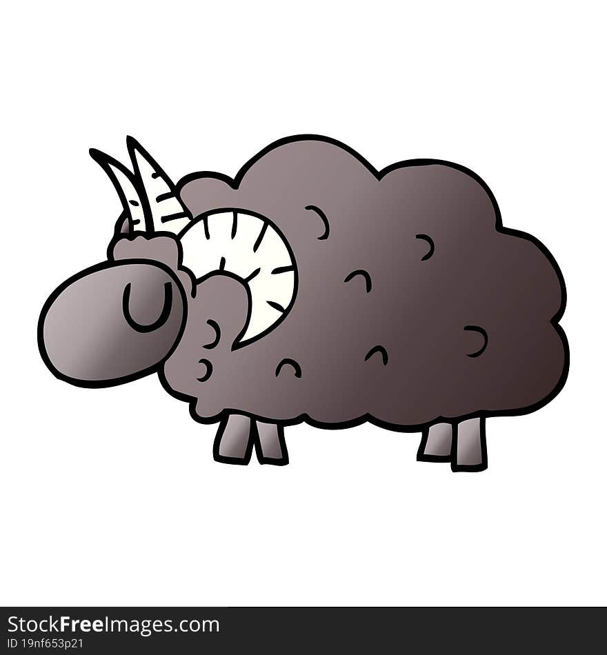 cartoon doodle black sheep