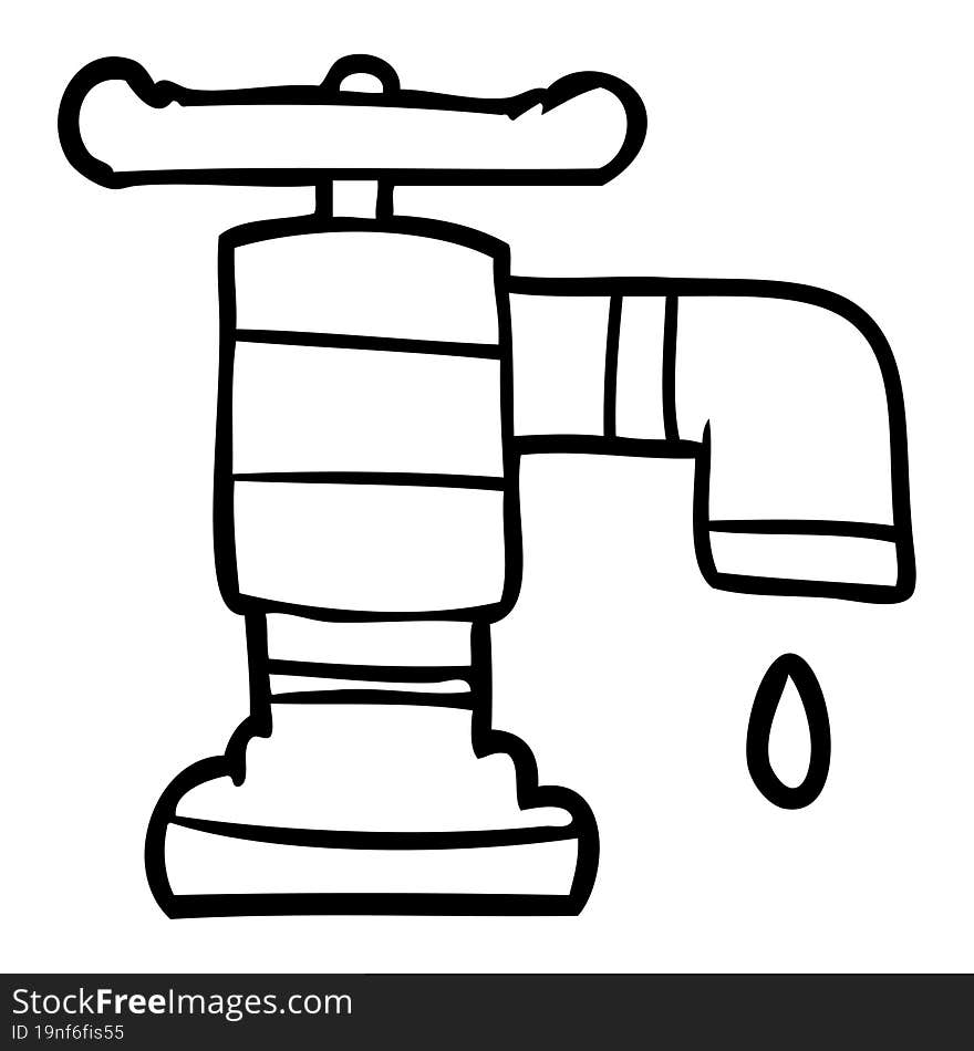 cartoon dripping faucet. cartoon dripping faucet