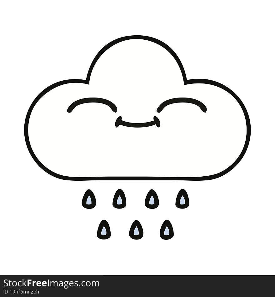 Cute Cartoon Rain Cloud