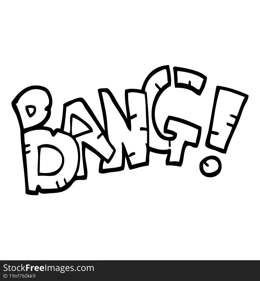 black and white cartoon bang symbol