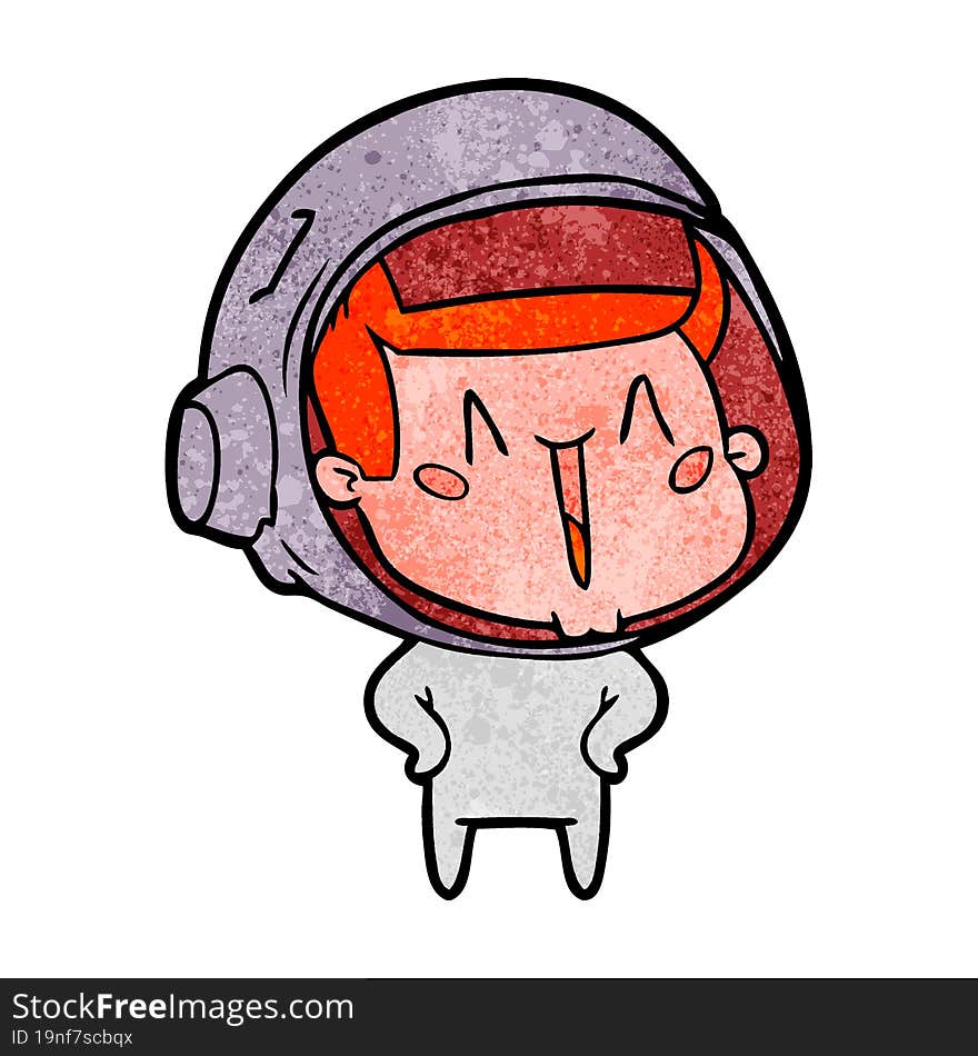 happy cartoon astronaut. happy cartoon astronaut