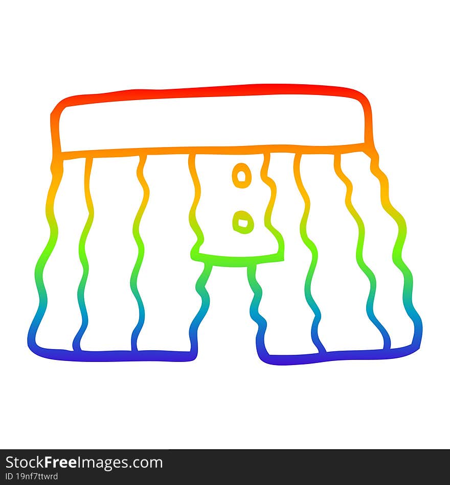 rainbow gradient line drawing cartoon underwear