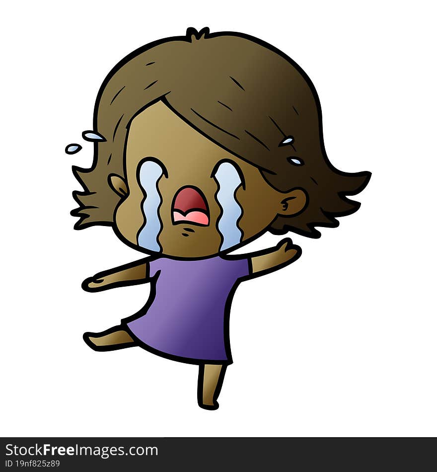 cartoon woman crying. cartoon woman crying