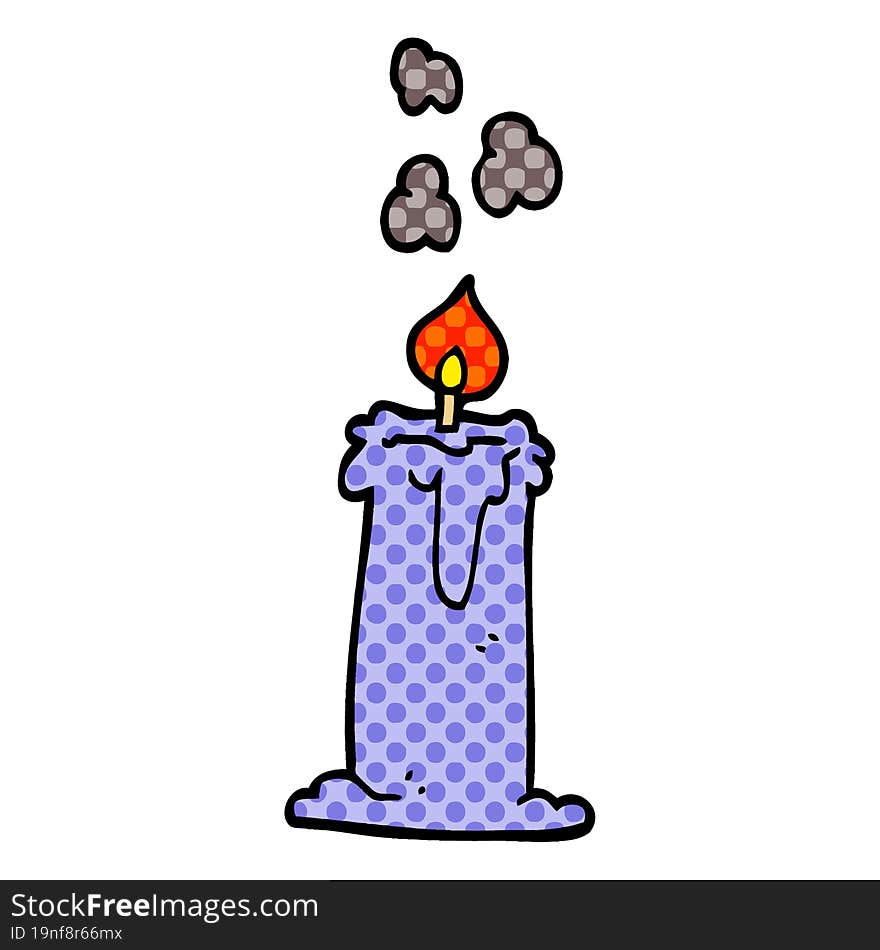 cartoon doodle lit candle