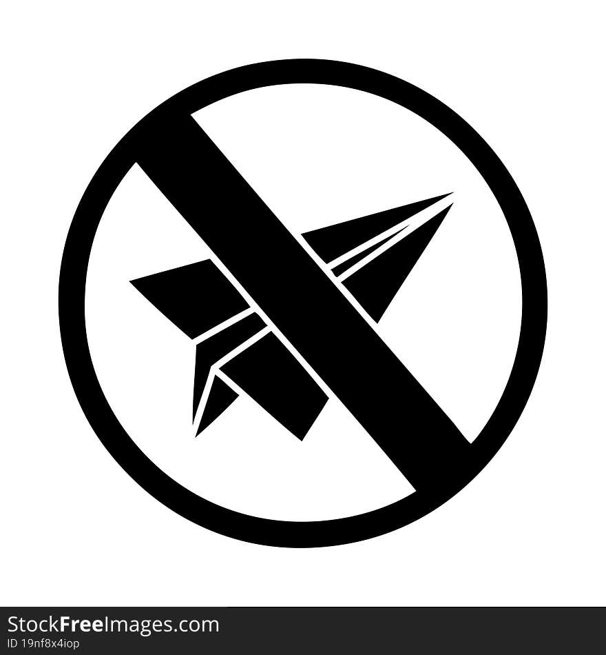 Flat Symbol No Paper Aeroplanes Allowed