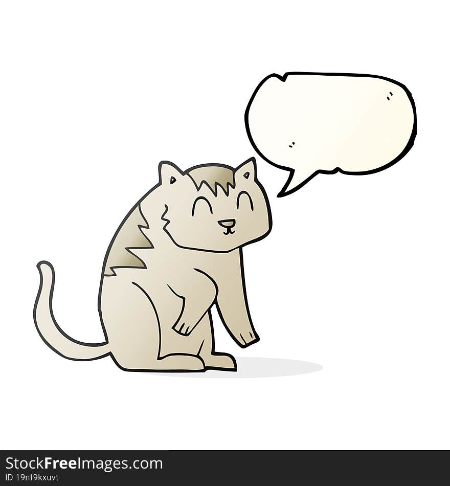 Speech Bubble Cartoon Cat