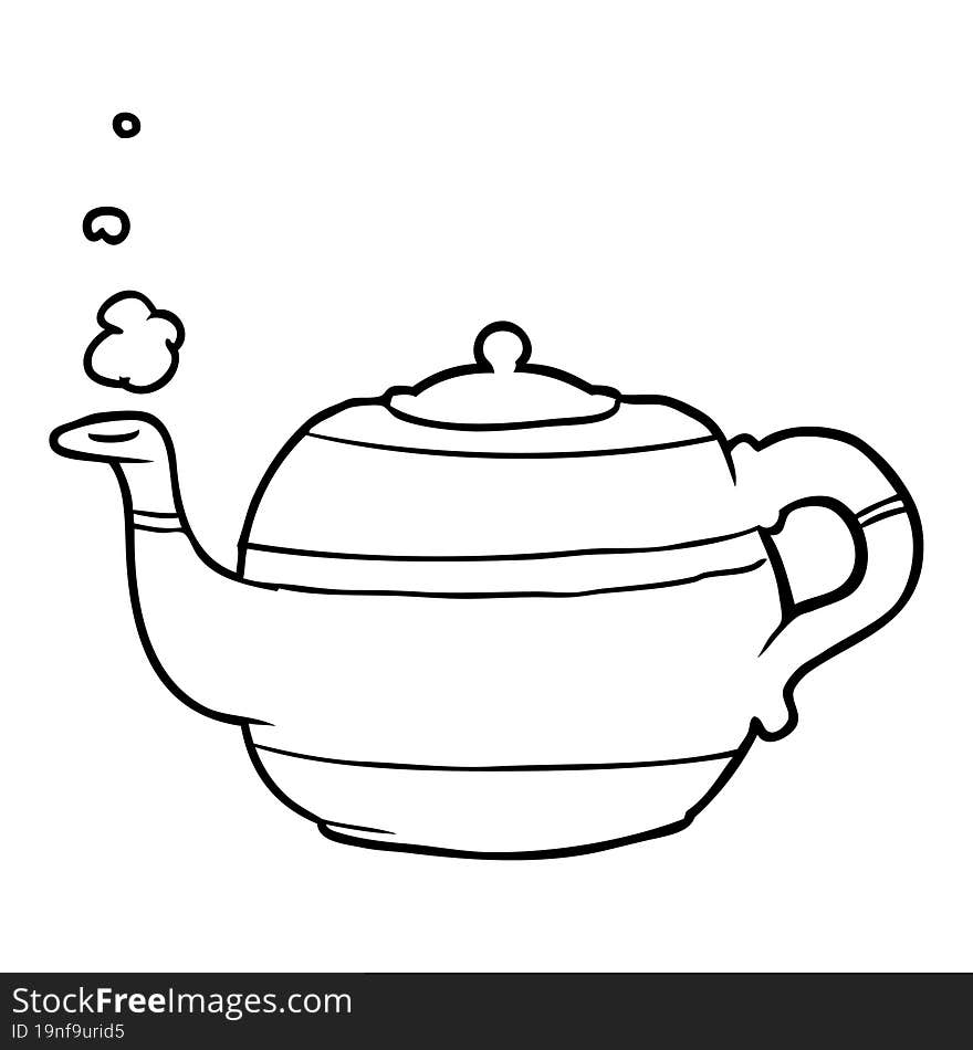 line drawing of a tea pot. line drawing of a tea pot