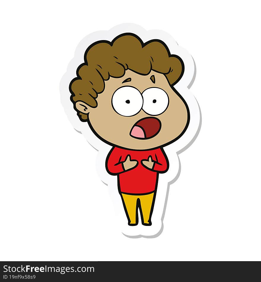 sticker of a cartoon man gasping in surprise