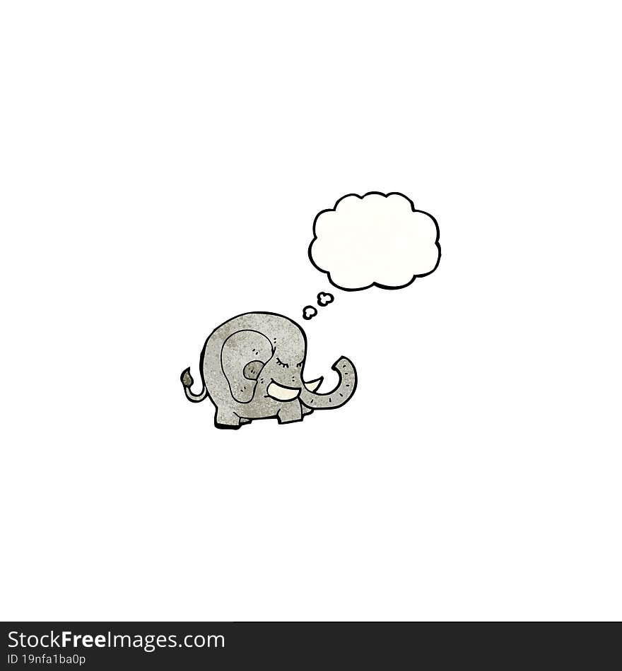 Cartoon Elephant With Thought Bubble