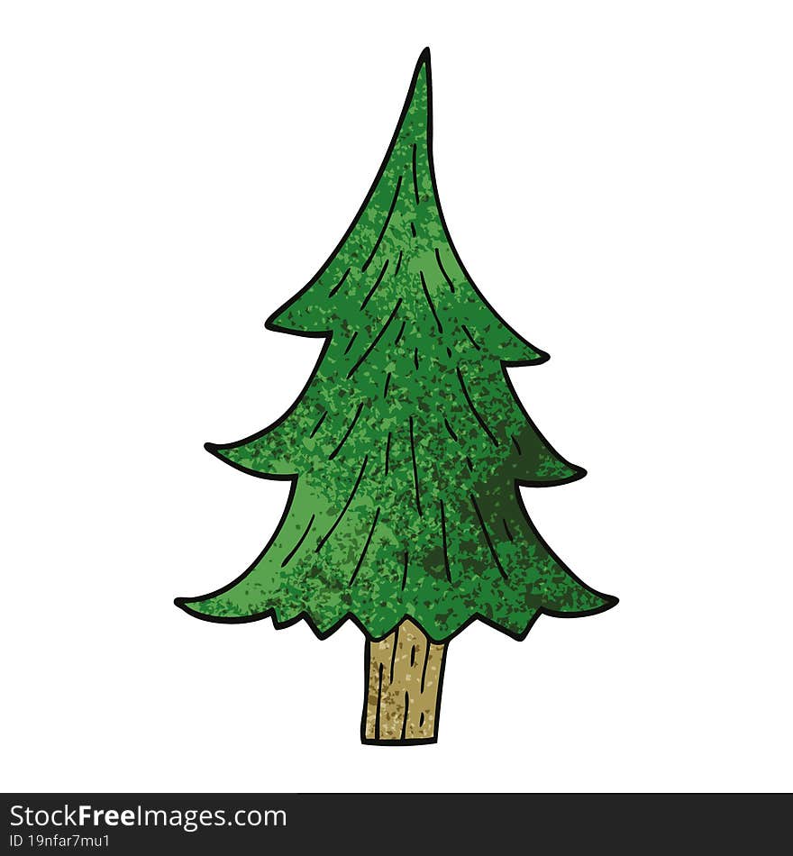 cartoon doodle pine trees