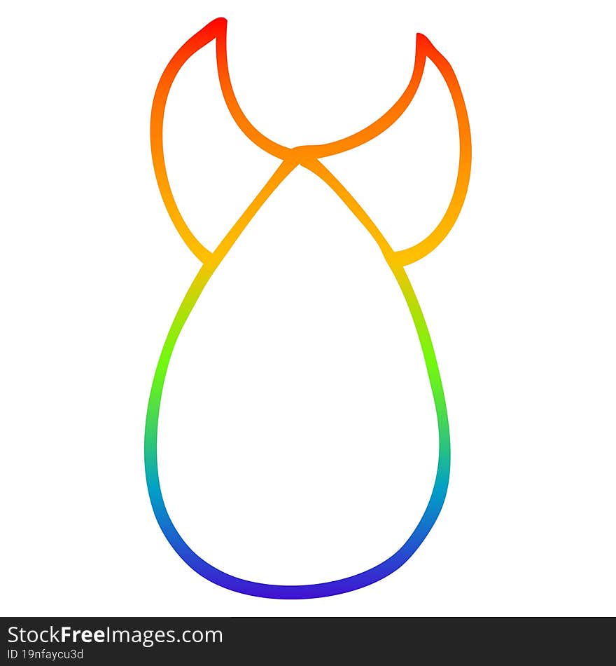 rainbow gradient line drawing cartoon atomic bomb