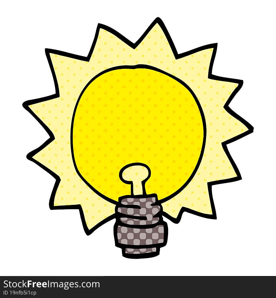 cartoon doodle light bulb