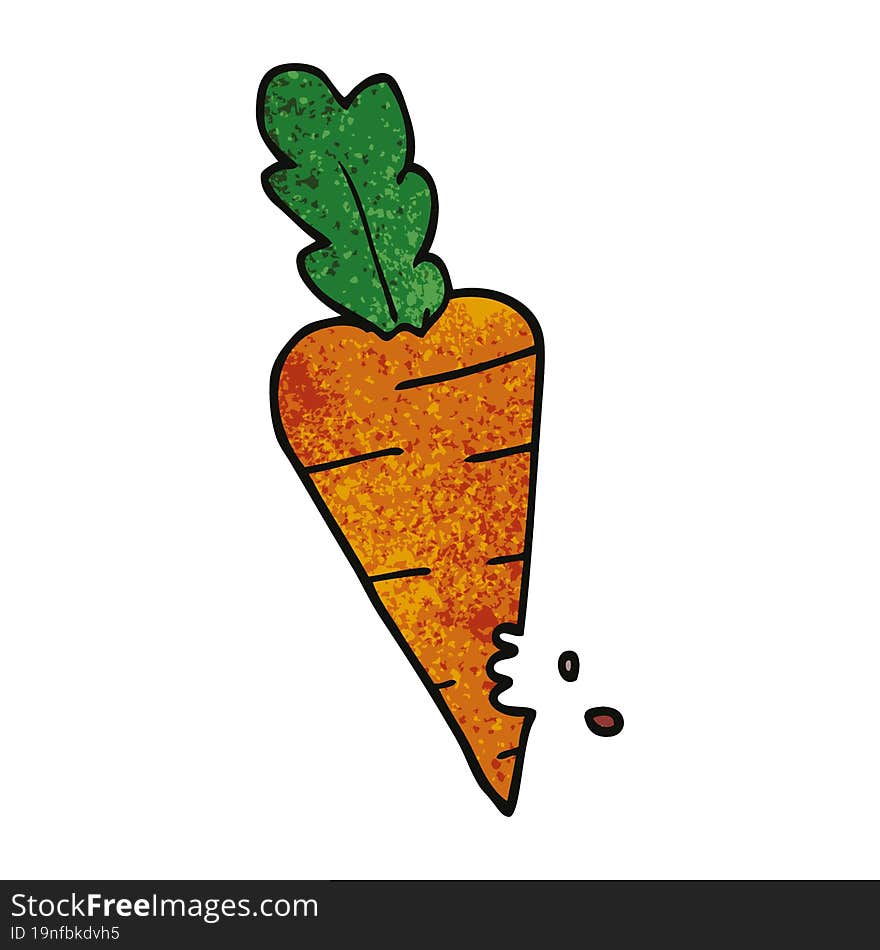 cartoon doodle carrot with bite marks