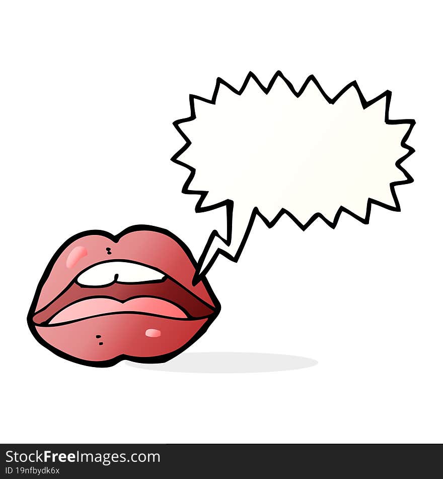 Open Mouth Cartoon Symbol With Speech Bubble