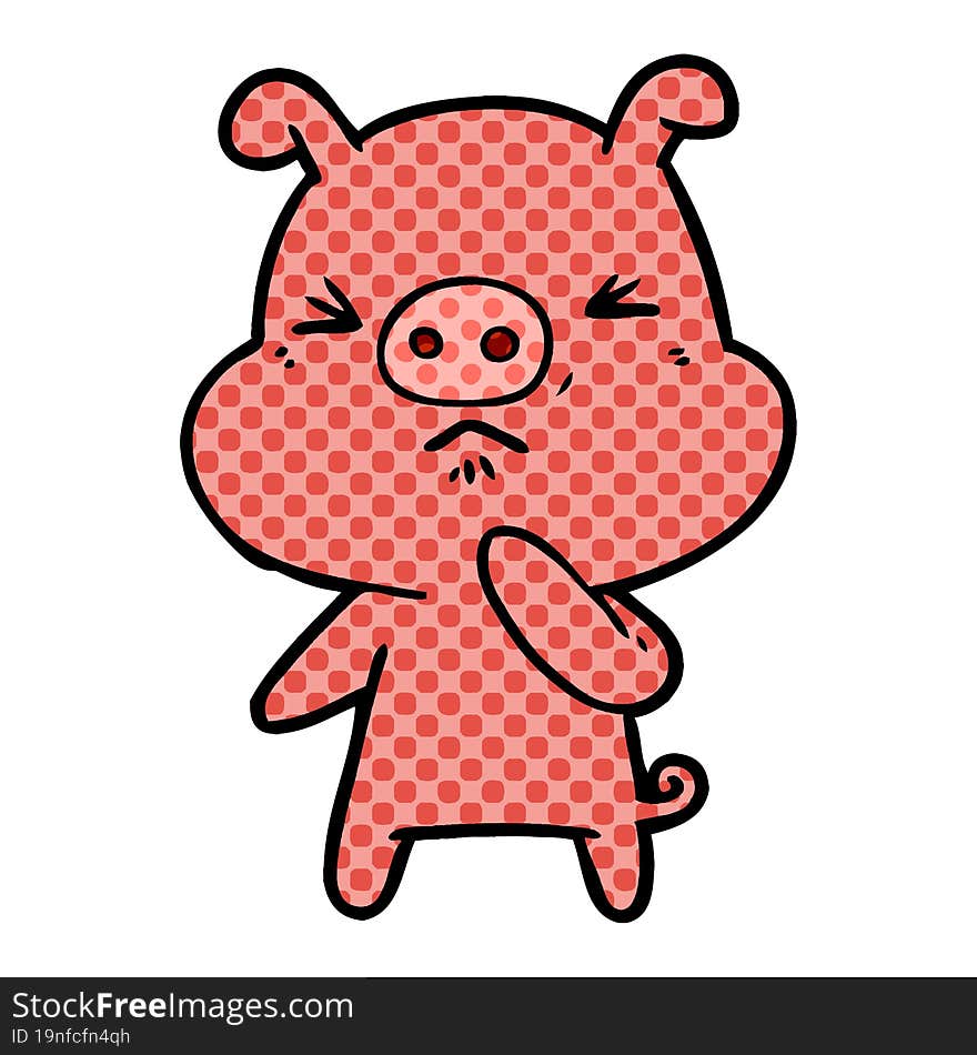 cartoon angry pig. cartoon angry pig