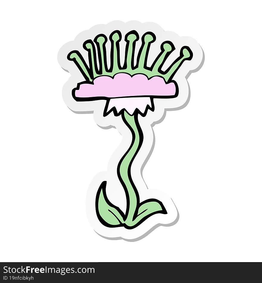 sticker of a cartoon flower