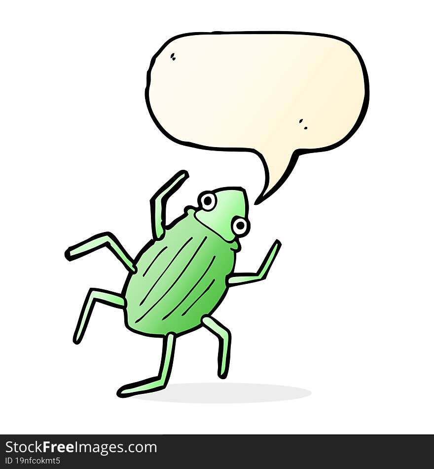 Cartoon Bug With Speech Bubble