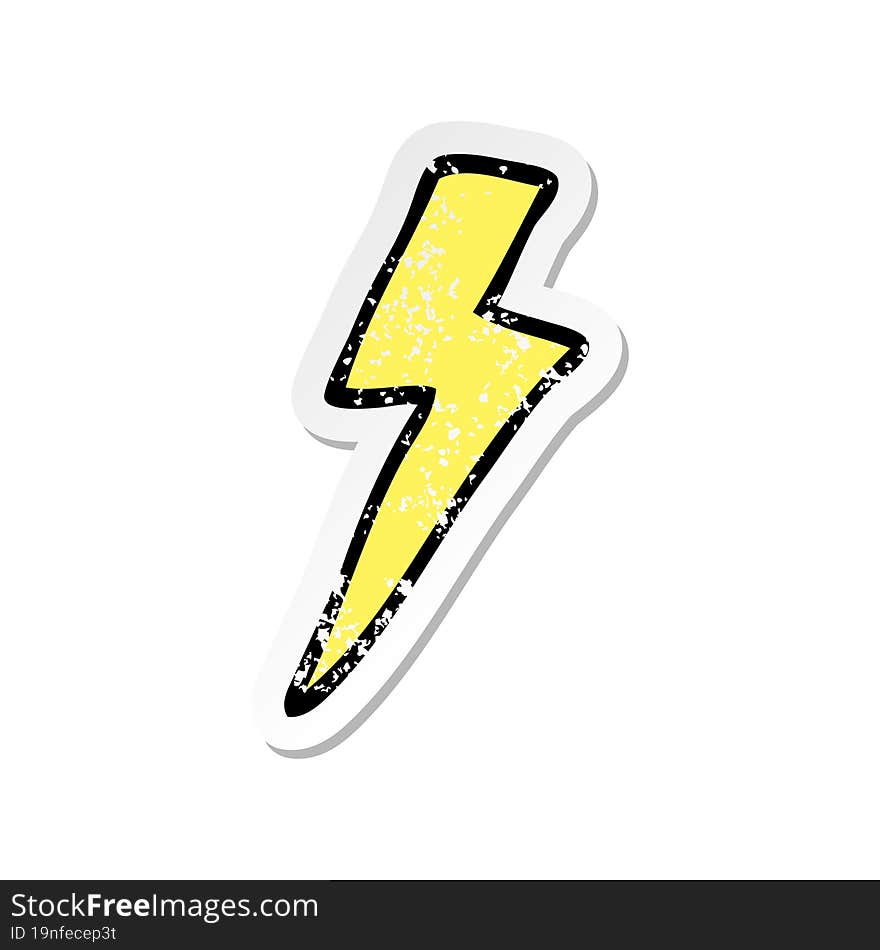 Distressed Sticker Of A Cartoon Lightning Bolt