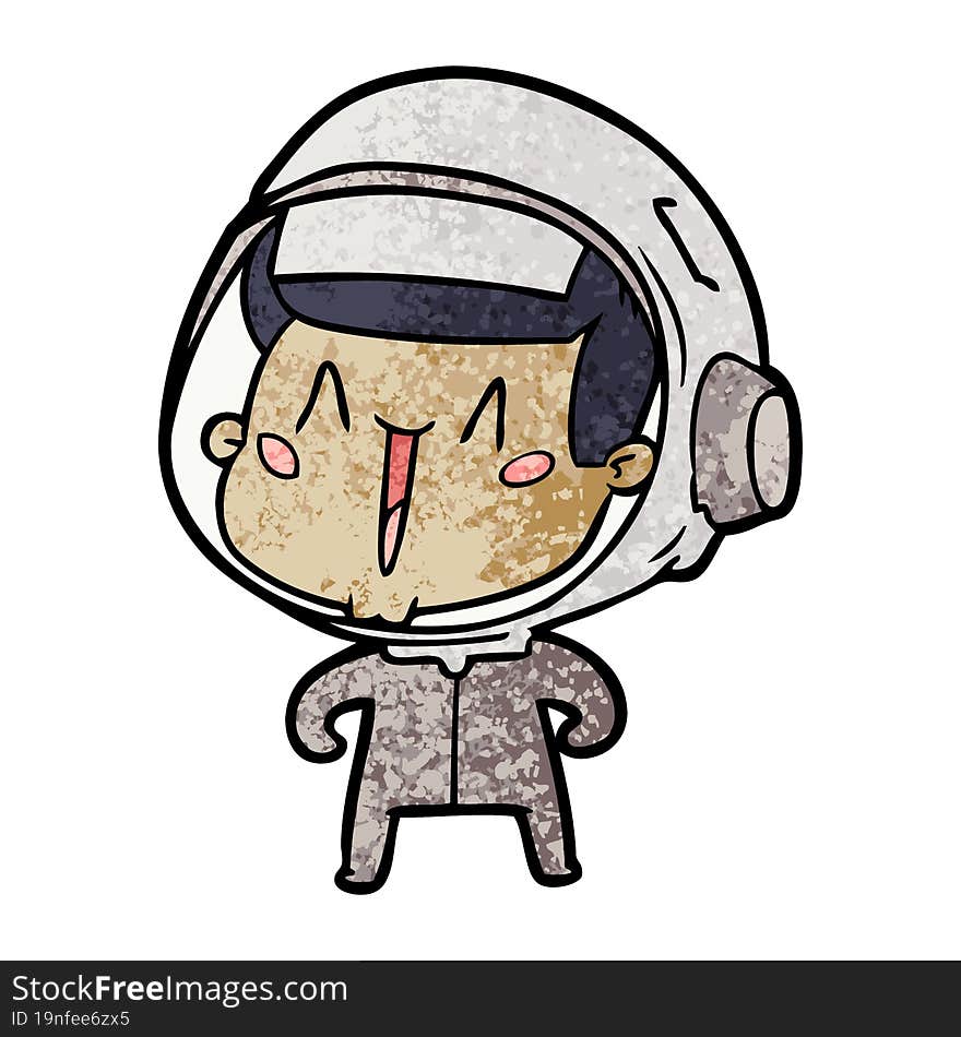 happy cartoon astronaut. happy cartoon astronaut