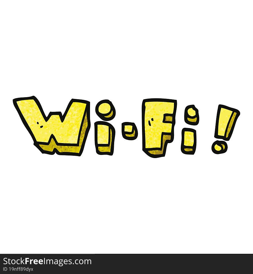 Cartoon Doodle Wording Wi-fi