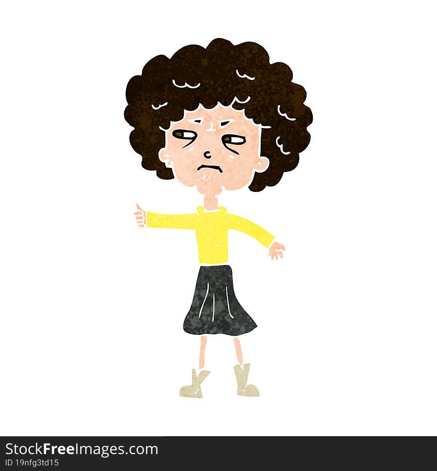 cartoon annoyed old woman