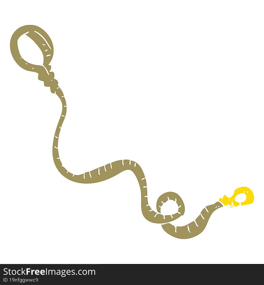 flat color illustration of a cartoon dog leash