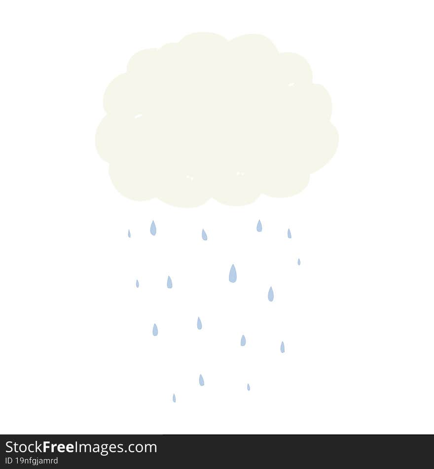 flat color style cartoon rain cloud