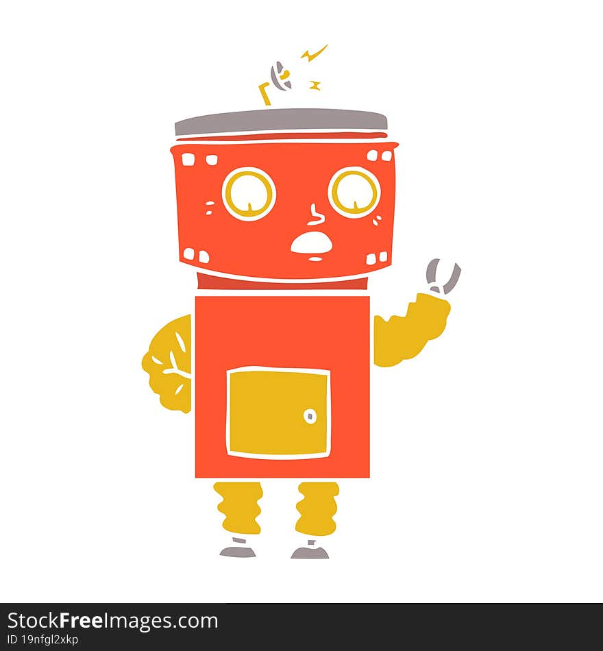 flat color style cartoon robot