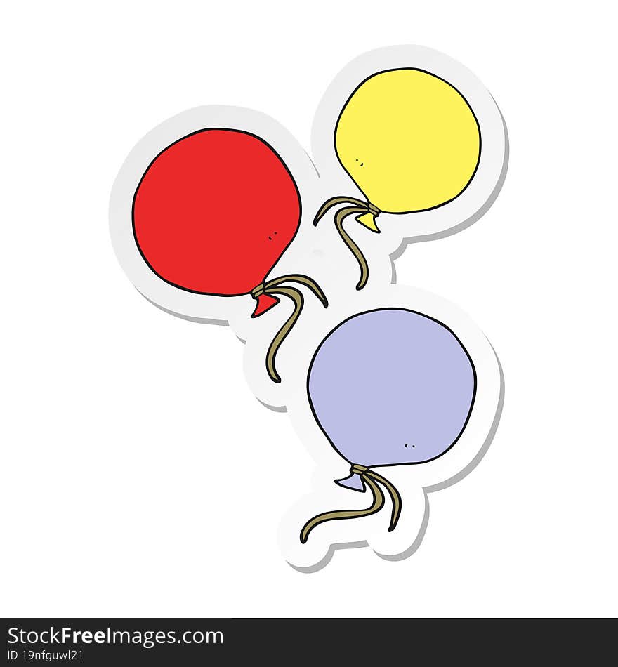 Sticker Of A Cartoon Balloons