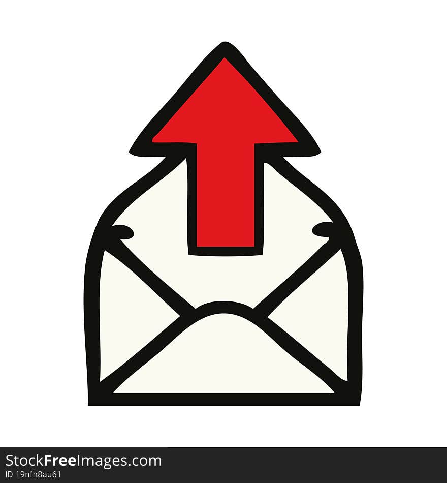 cute cartoon of a email sign. cute cartoon of a email sign