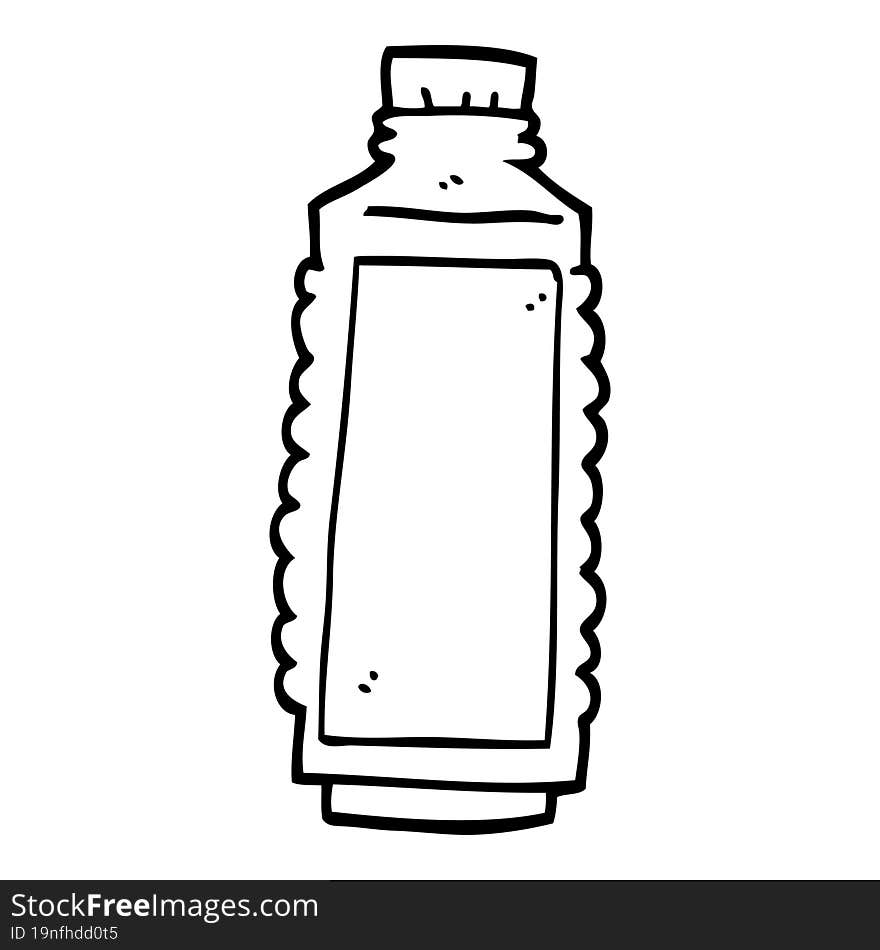 Line Drawing Cartoon Water Bottle