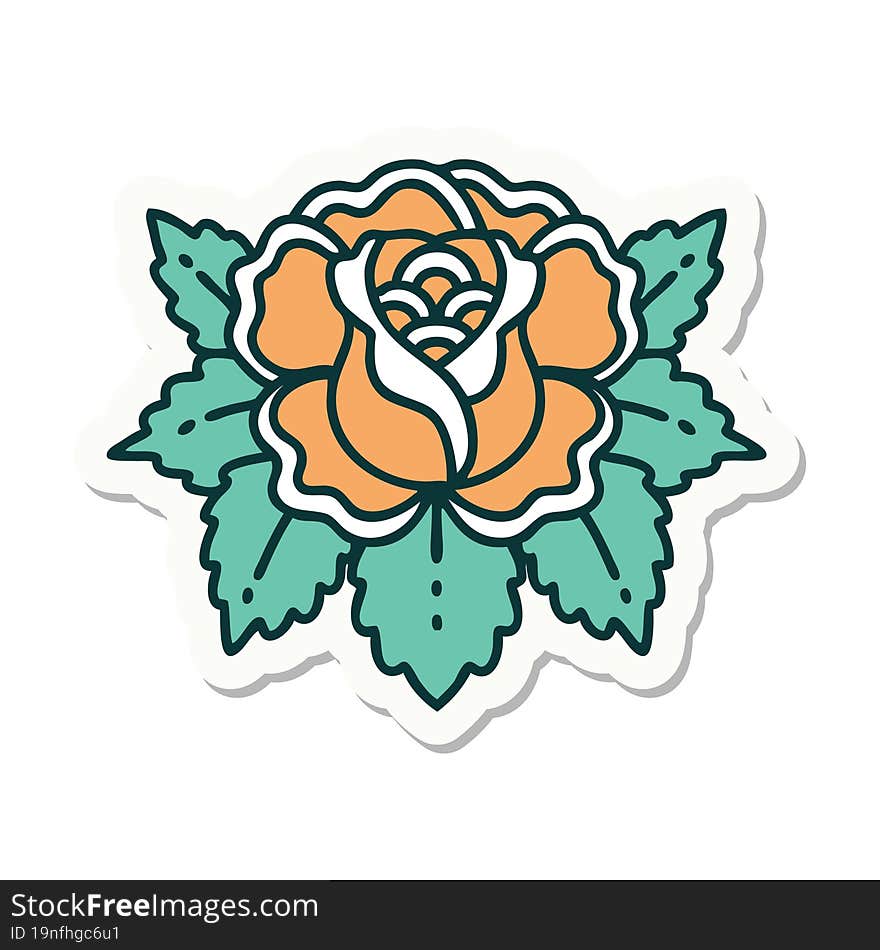 tattoo style sticker of a rose