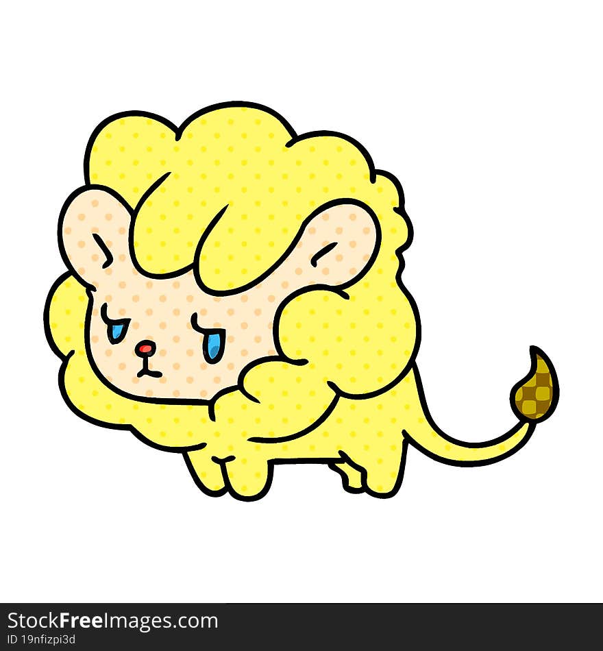 Cartoon Kawaii Cute Lion Cub