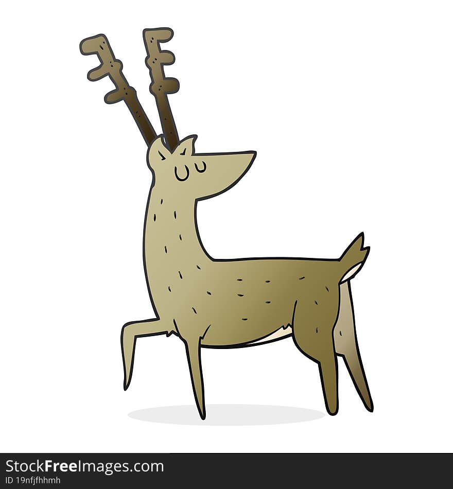 freehand drawn cartoon stag