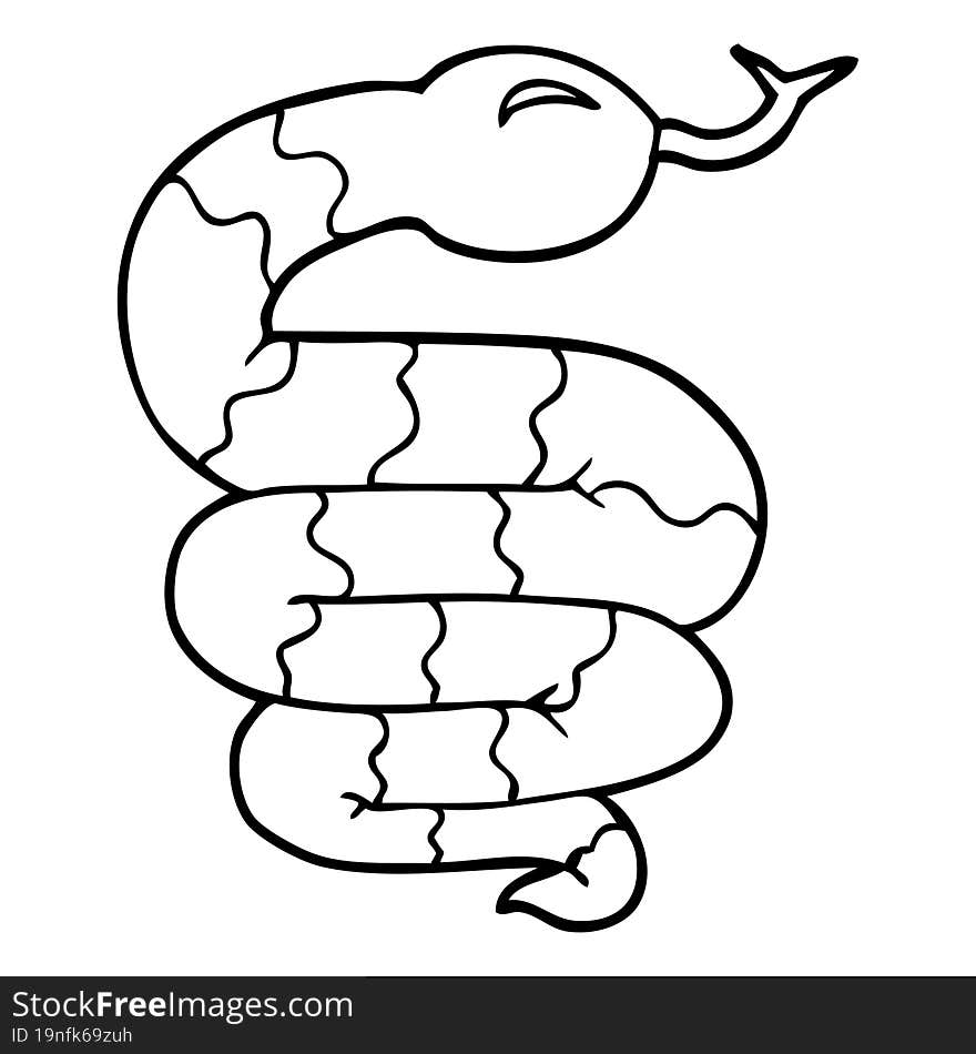 Line Drawing Cartoon Snake