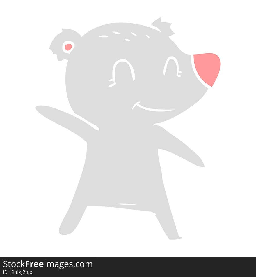 smiling bear pointing