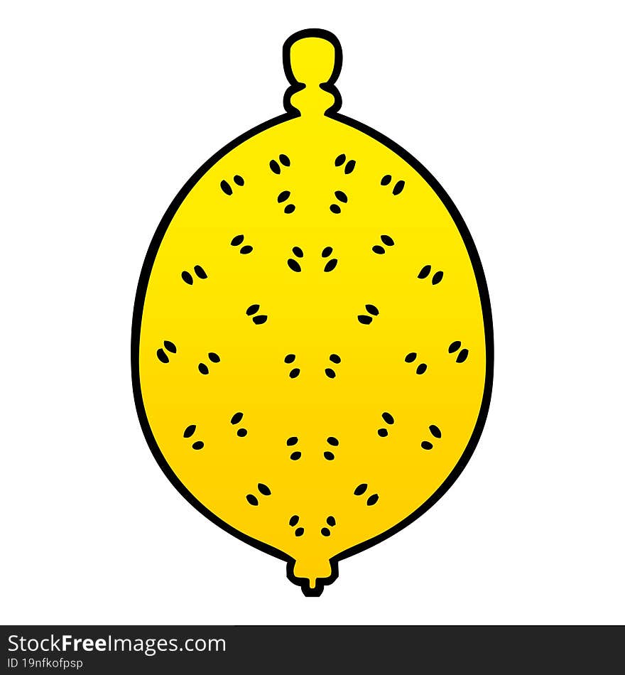 quirky gradient shaded cartoon lemon