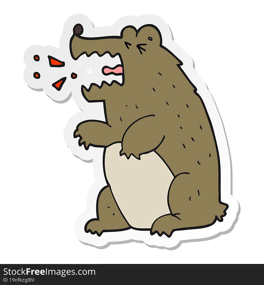 sticker of a cartoon bear