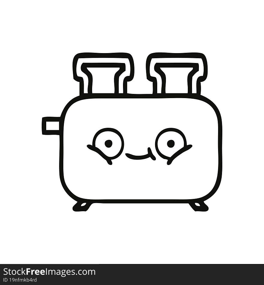 Line Drawing Cartoon Of A Toaster